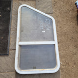 Used Slanted White Radius Opening Window : 41 X 22  X 2