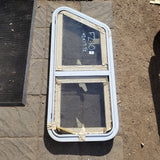 Used Slanted White Radius Opening Window : 42 X 17 1/2 X 2