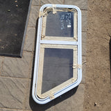 Used Slanted White Radius Opening Window : 42 X 17 1/2 X 2