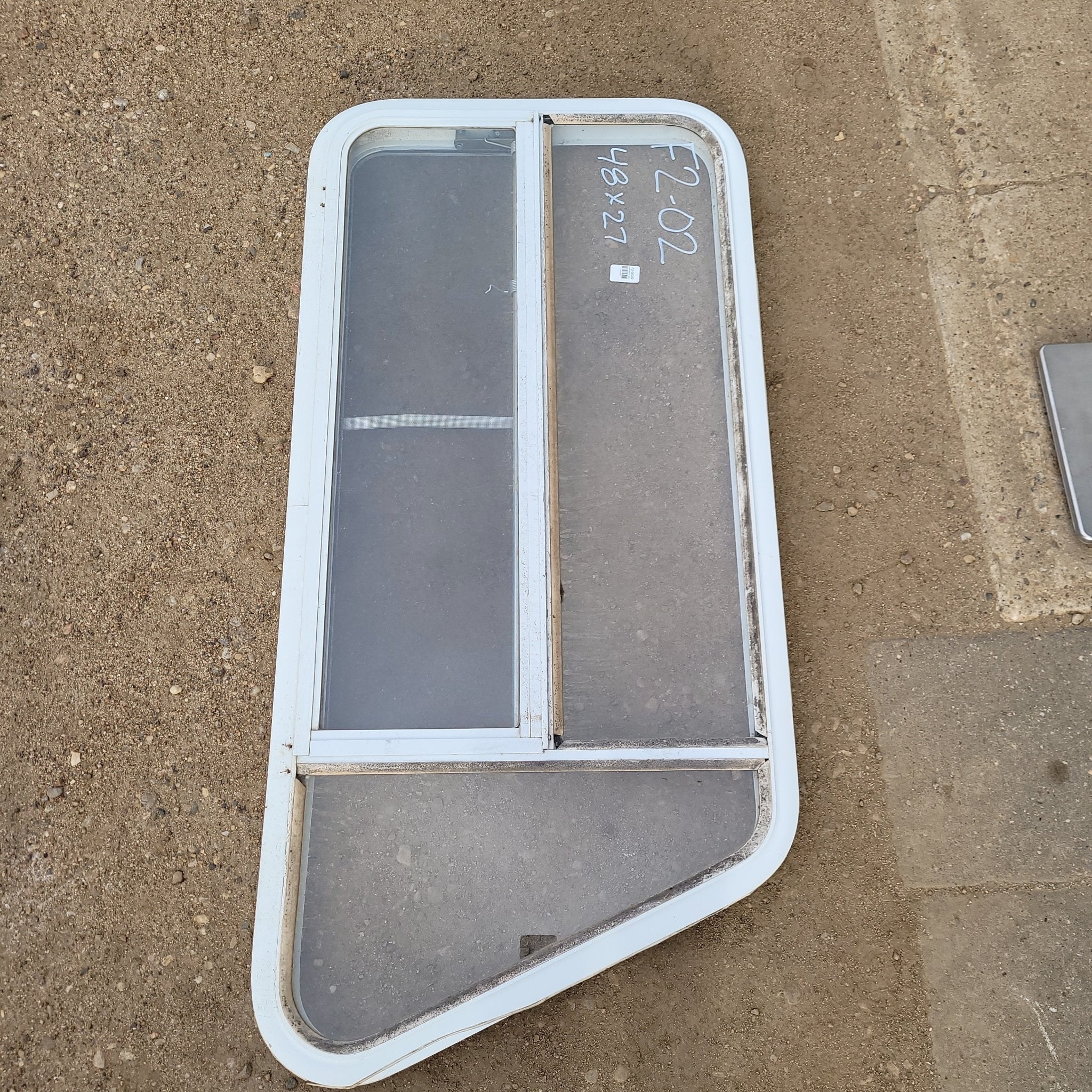 Buy Used Slanted White Radius Opening Window : 48 X 27 X 2
