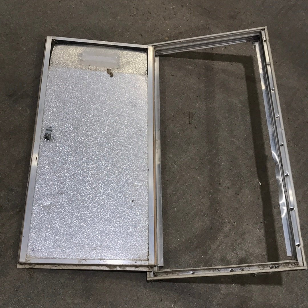 Used Square Corner Propane door 30 1/4" W x 14 1/2" H x 3/4" D - Young Farts RV Parts