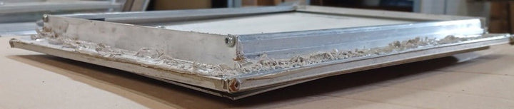 Used Square Cornered Cargo Door 13" x 16 3/8" x 1"D - Young Farts RV Parts