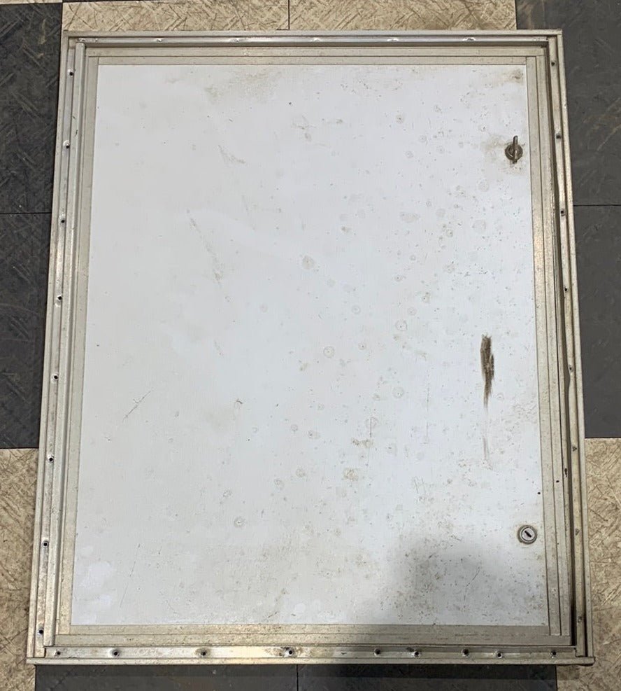 Used Square Cornered Cargo Door 29 3/4 x 23 3/4 X 3/4"D - Young Farts RV Parts