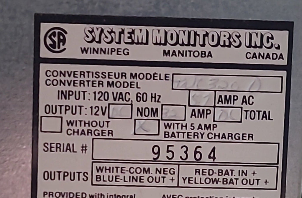 Used SYSTEM MONITORS 32 AMP Converter TNC320D - Young Farts RV Parts