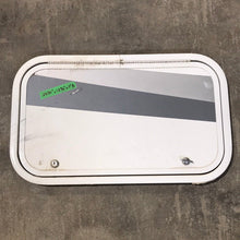 Load image into Gallery viewer, Used White Corner radius cargo door 23 3/4&quot; W x 13 3/4&quot; H x 1&quot;D - Young Farts RV Parts