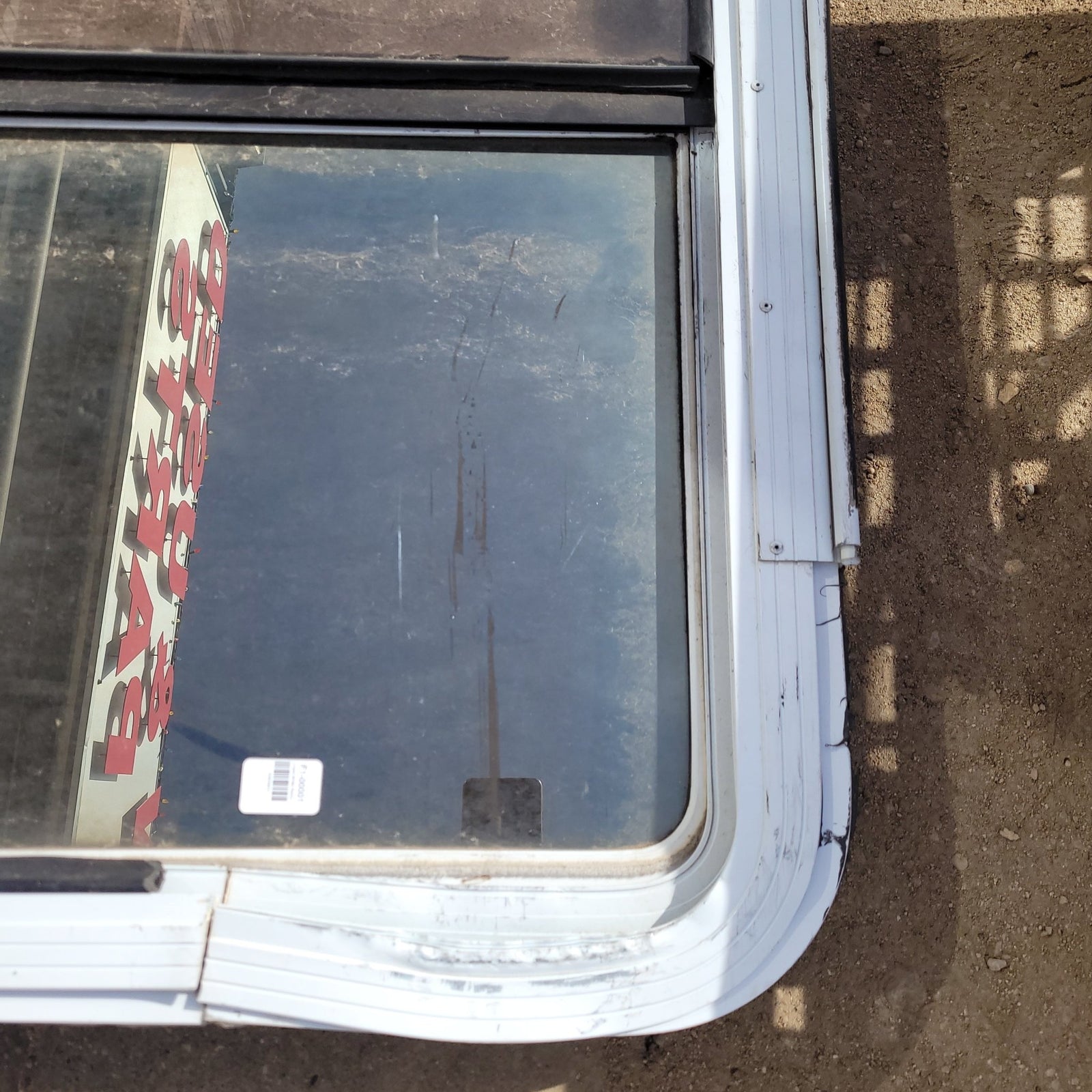 Used White Radius Emergency Opening Window : 35 X 20 1/2 X 2