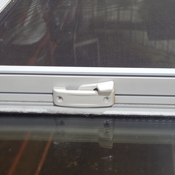 Used White Radius Emergency Opening Window : 42 1/4" W x 17 3/4" H x 1 3/4" D - Young Farts RV Parts