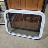 Used White Radius Non-Opening Window : 16 3/4