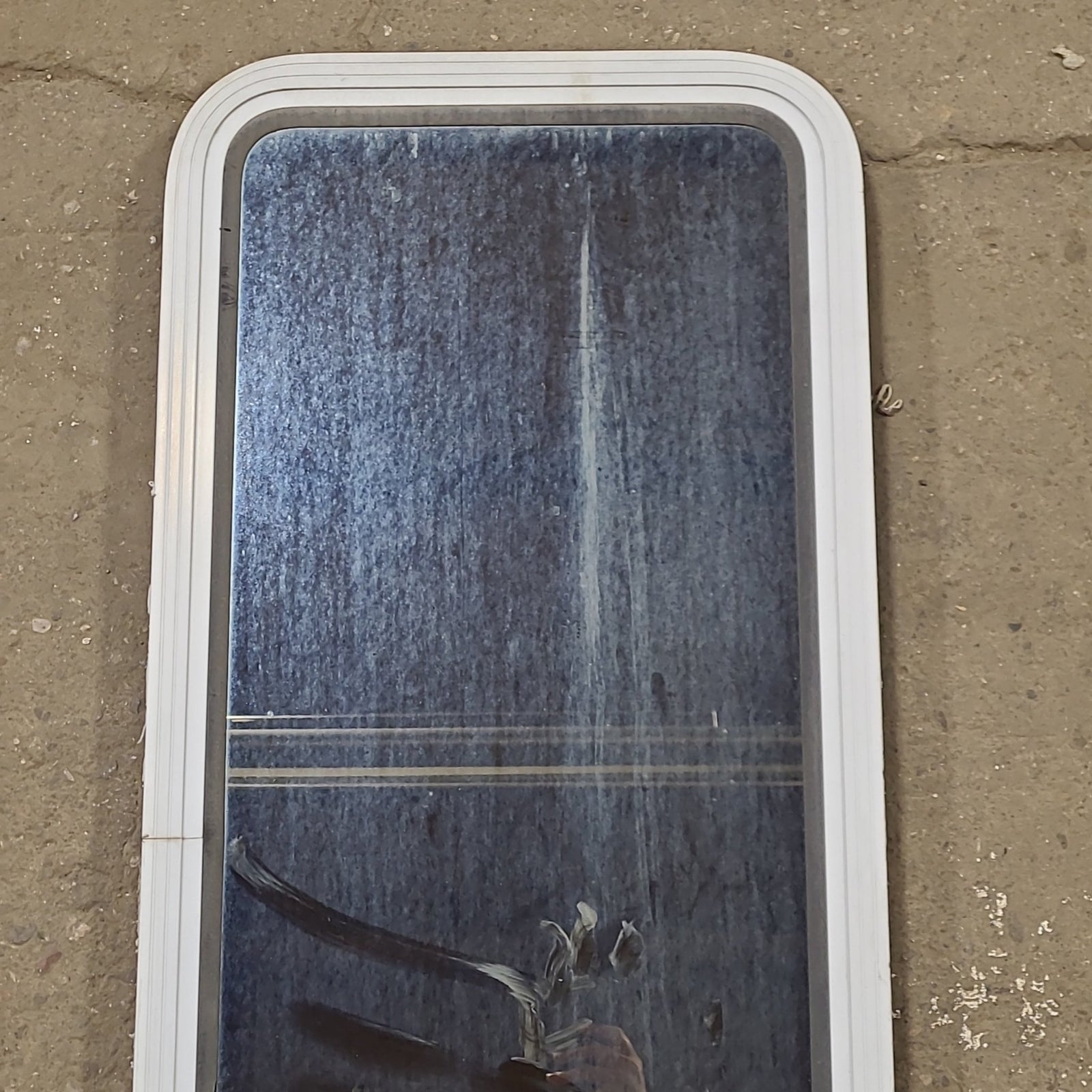 Used White Radius Non Opening Window : 17 1/2