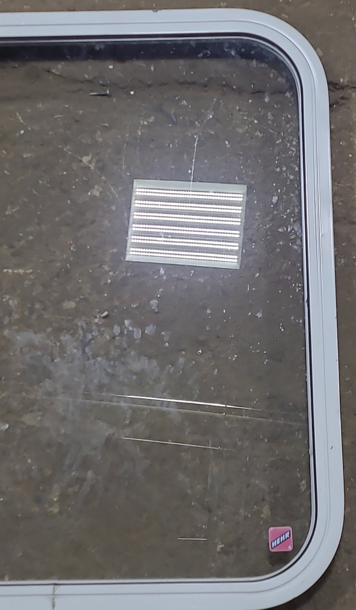 Used White Radius Non Opening Window : 23 1/2