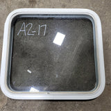 Used White Radius Non-Opening Window : 24 X 22 X 2