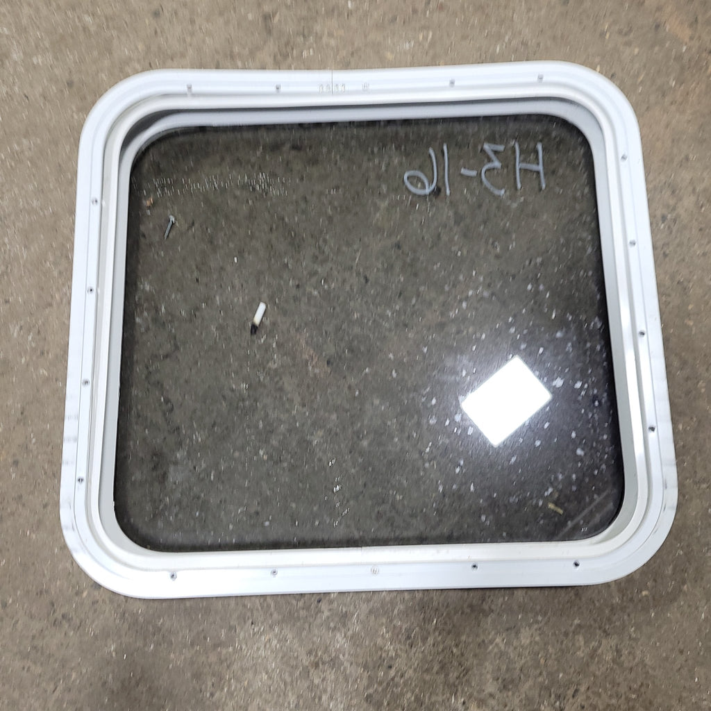 Used White Radius Non- Opening Window : 24 X 22 X 2" D - Young Farts RV Parts