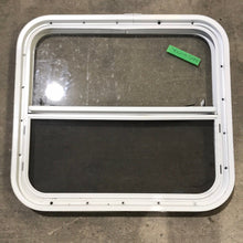 Load image into Gallery viewer, USED White Radius Opening Window : 23 1/2&quot; W X 21 1/2&quot; H X 2&quot; D - Young Farts RV Parts