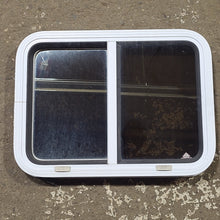 Load image into Gallery viewer, Used White Radius Opening Window : 24 1/4&quot; W x 17 3/4&quot; H x 1 7/8&quot; D - Young Farts RV Parts