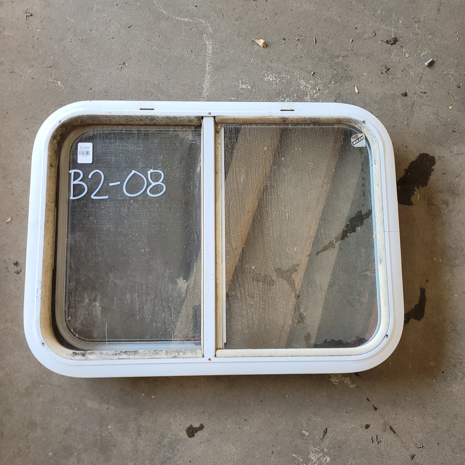 Used White Radius Opening Window : 24 3/4 X 17 3/4 X 2