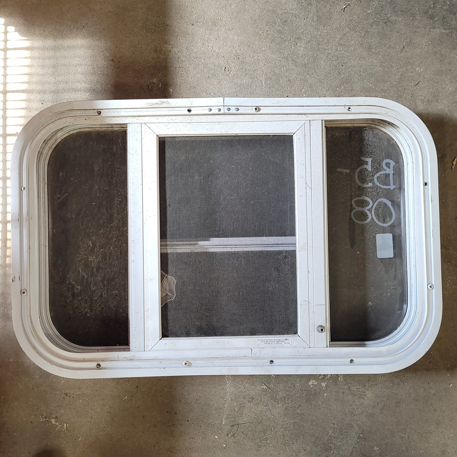 Used White Radius Opening Window : 24 X 15 X 2