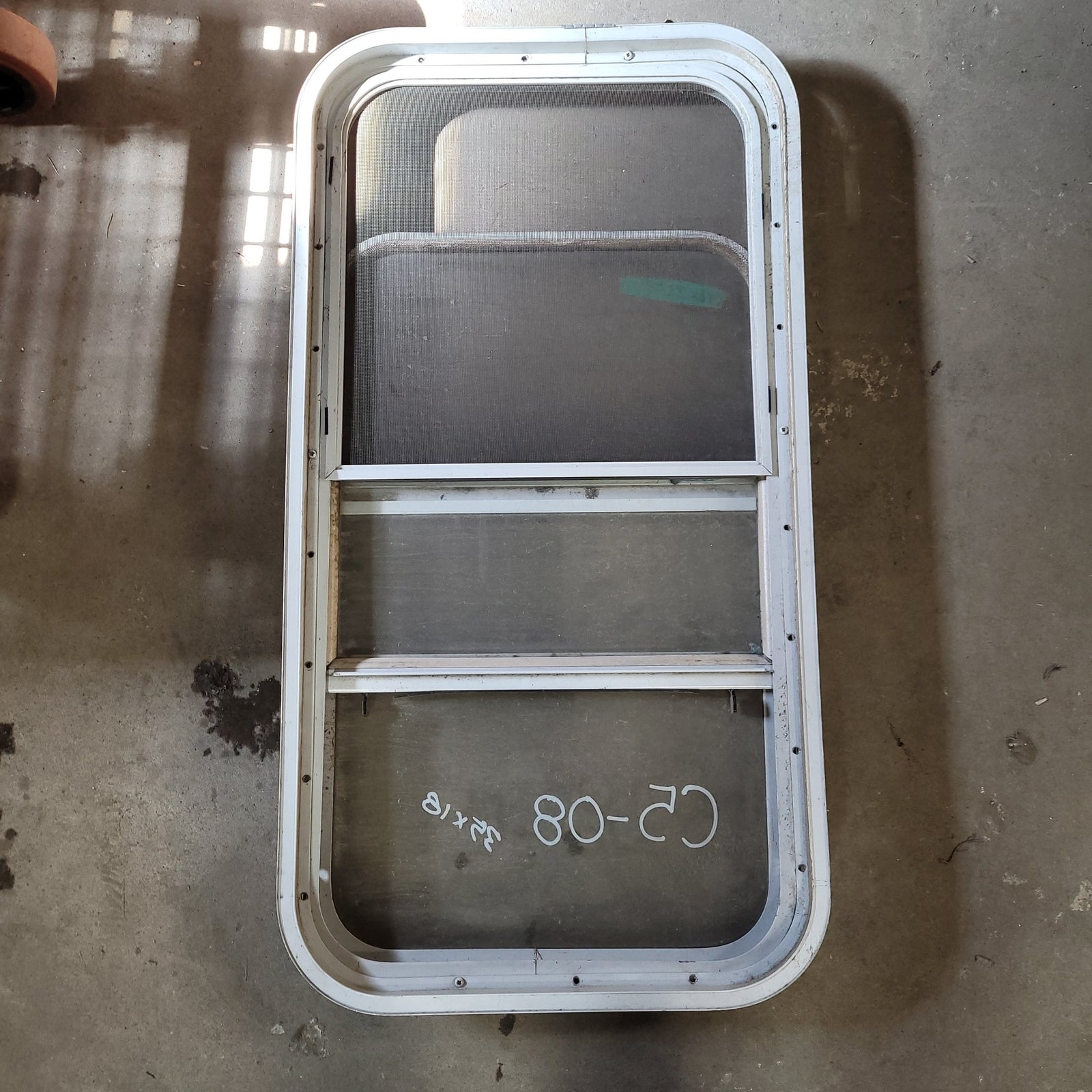 Used White Radius Opening Window : 35 X 16 X 2