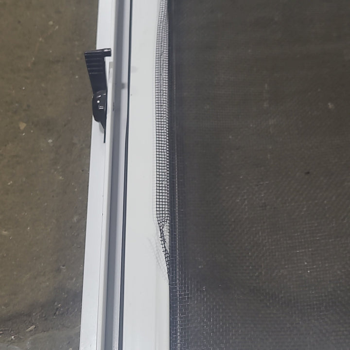 Used White Radius Opening Window : 36 1/4" W x 14 3/4" H x 1 3/4" D - Young Farts RV Parts