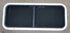 Used White Radius Opening Window : 36 1/4" W X 14 3/4" H X 1 7/8" D - Young Farts RV Parts