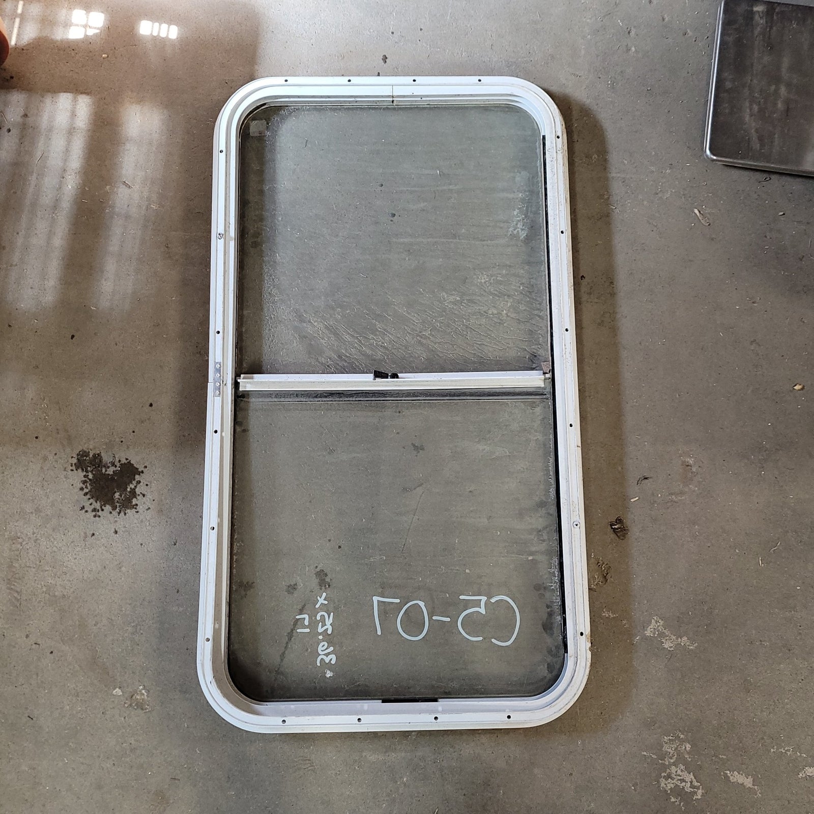 Used White Radius Opening Window : 36 1/4 X 17 X 1 3/4