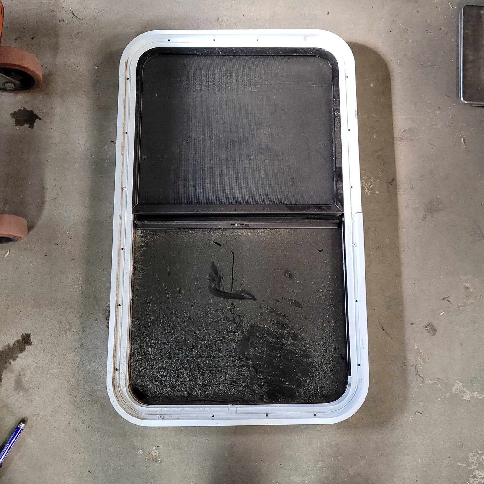 Used White Radius Opening Window : 36 1/4 X 17 X 2