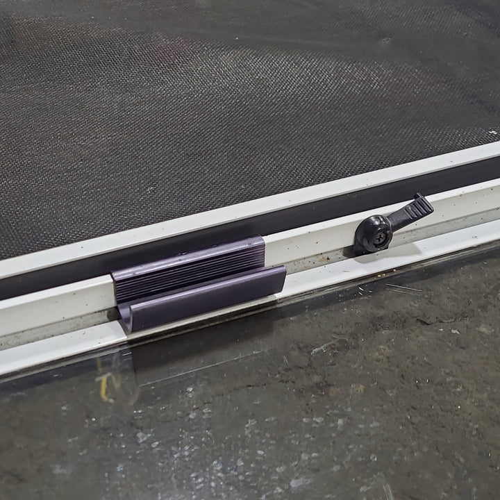 Used White Radius Opening Window : 45 1/4" W x 21 1/2" H x 1 3/4" D - Young Farts RV Parts
