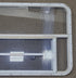 Used White Radius Opening Window : 47 3/4" W x 28 1/2" H x 1 5/8" D - Young Farts RV Parts
