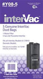 Vacuum Cleaner Bag InterVac Design Y08-5 Disposable; Fits InterVac/ Dometic Models H/ F/ LH/ GH/ GF/ RMH/ RMF Vacuum Cleaner; Filters Down To 3 Microns; Set Of 5