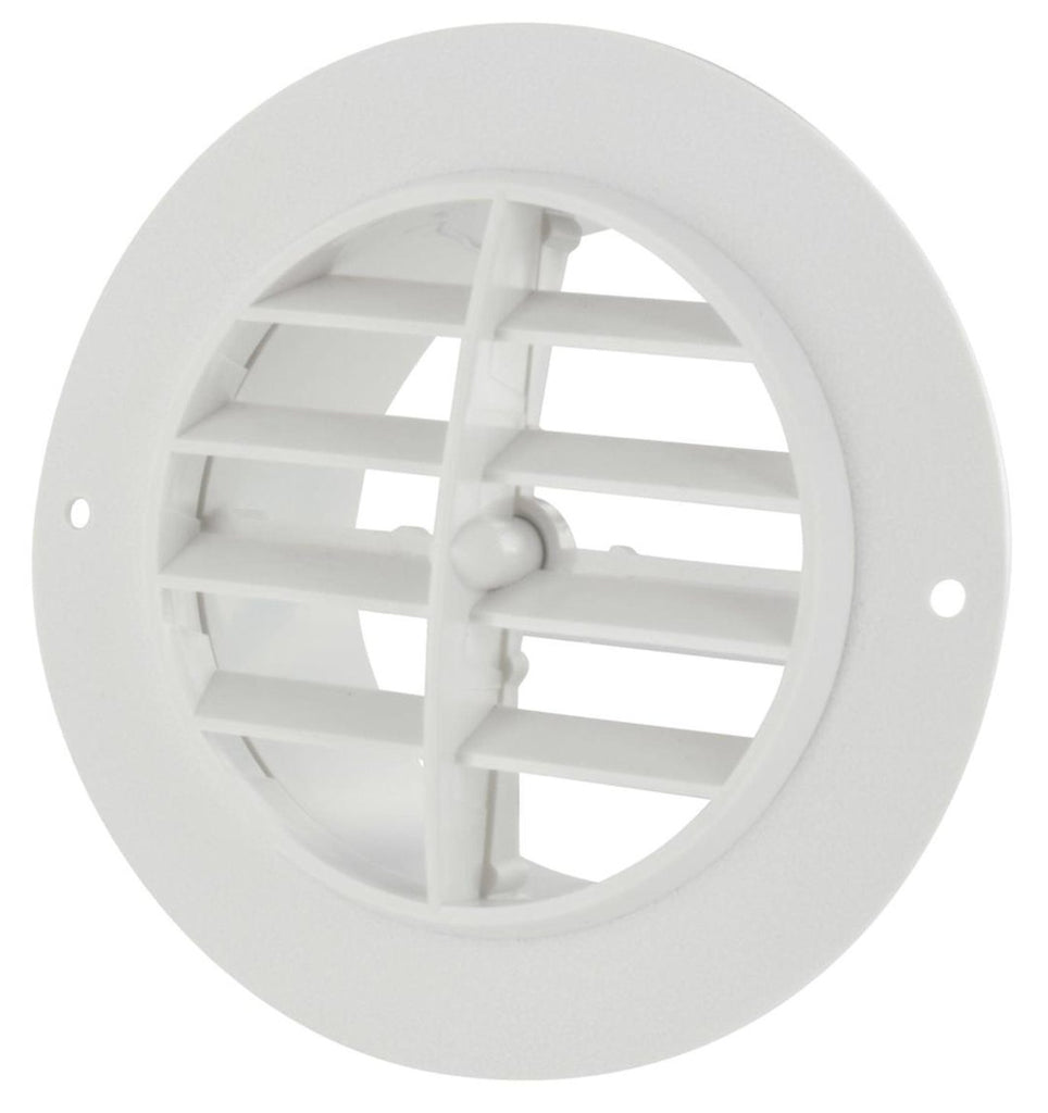 Valterra Heating/ Cooling Register - Round White - A10-3335VP - Young Farts RV Parts