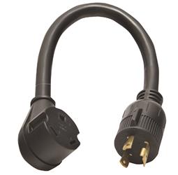Valterra RV Power Cord Adapter, 3 Prong Male To 30 Amp Female 12