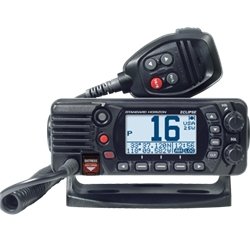 VHF Radio Standard Horizon GX1400B Eclipse; Fixed Mount; United States/ Canadian/ International Channels; 25 Watts; NOAA Weather Channels With Alert; Without GPS Capability; 2.5" High Resolution Dot Matrix LCD Display; Black; Class D DSC With Separate Rec - Young Farts RV Parts