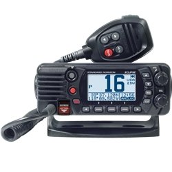 VHF Radio Standard Horizon GX2400B MATRIX; Fixed Mount; United States/ Canadian/ International Channels; 25/ 1 Watts; NOAA Weather Channels With Alert; Without GPS Capability; Public Address Capable; Large Front Panel Display; Black; Built-In 66 Channel W - Young Farts RV Parts