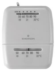 Wall Thermostat White Rodger M100 Single Stage; For Heat And Cool Control; Non-Programmable; Small Mechanical; Mercury Free - Young Farts RV Parts