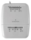 Wall Thermostat White Rodger M100 Single Stage; For Heat And Cool Control; Non-Programmable; Small Mechanical; Mercury Free