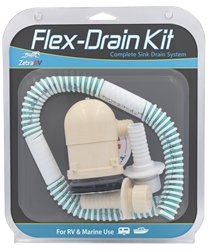 Waste Water Drain Zebra RV RFDK40 Flex-Drain Kit, For RV And Marine Applications - Young Farts RV Parts