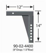 Load image into Gallery viewer, Weight Distribution Hitch Shank Equal-i-zer 90-02-4400 2&quot; Square, 12&quot; Shank, 12&quot; Overall Length, 13&quot; Rise, 9&quot; Drop, 6 Mounting Holes - Young Farts RV Parts