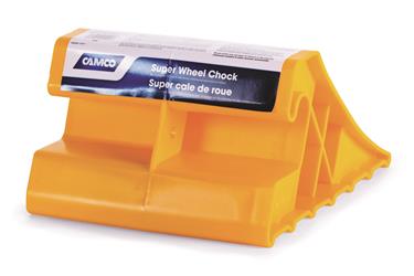 Wheel Chock Camco 44492 Yellow, Hard Plastic, 5-1/2" Width x 8-1/2" Height x 10" Depth, Single - Young Farts RV Parts