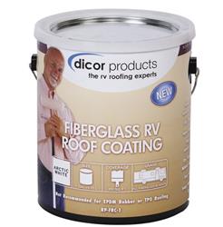 White | 1 gal Roof Coating Dicor Corp. RP-FRC-1 Use To Protect And Beautify Previously Coated RV Roofs, Fiberglass Coat, 350 Square Feet, Non Insulating - Young Farts RV Parts
