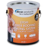 White - Roof Coating Dicor Corp. RP-CRC-1 Use With Dicor Cleaner/ Activator, For Rubber RV EPDM (Ethylene Propylene Diene Monomer) Rubber Roof, Covers 125 Square Feet, Non Insulating, White, 1 Gallon Can