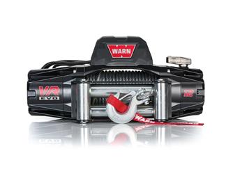 Winch Warn 103254 VR12, Vehicle Mounted, Vehicle Recovery Winch, 12 Volt Electric, 12000 Pound Line Pull Capacity, 85 Foot Wire Rope, Roller Fairlead, Wired Remote - Young Farts RV Parts