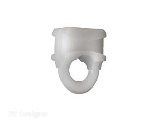 Window Curtain Glider RV Designer A103 Use With Internal Slide Track (A206 or A207) And Drape Hook (A113); Small Sliding Eye Type; White - Young Farts RV Parts