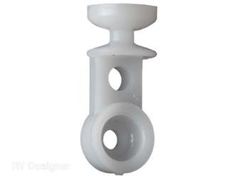 Window Curtain Glider RV Designer A106 Snap-In Type; White - Young Farts RV Parts